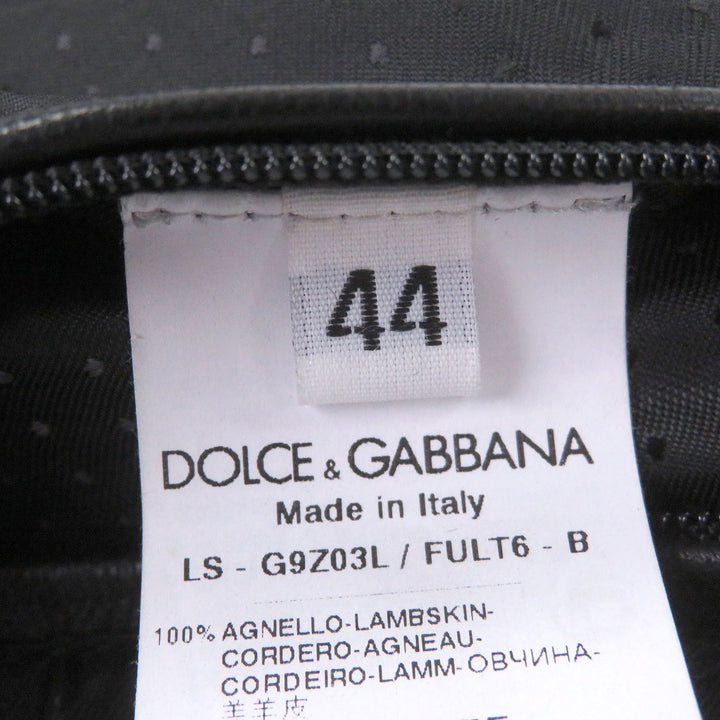 極美品□DOLCE&amp;GABBANA ドルチェ＆ガッバーナ ラムスキン 黒タグ レザージャケット シングルライダース ブラック 44 イタリア製 正規品