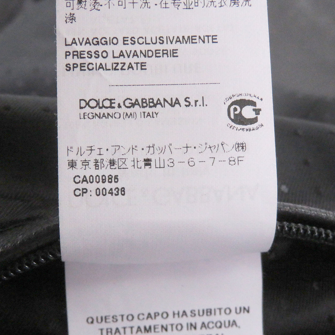 極美品□DOLCE&amp;GABBANA ドルチェ＆ガッバーナ ラムスキン 黒タグ レザージャケット シングルライダース ブラック 44 イタリア製 正規品