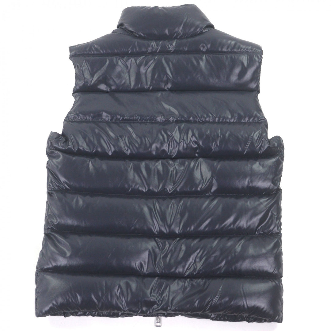極美品□MONCLER モンクレール PARPAILLON GILET ロゴ入り スタンドカラー ダウンベスト ジレ パファーベスト ネイビー 1 正規品 メンズ