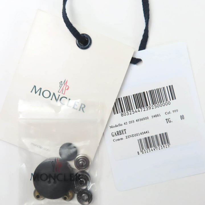 美品☆MONCLER モンクレール GARBET ロゴボタン・フード付 ZIP UP ダウンコート ダウンジャケット ブラック 00 レディース