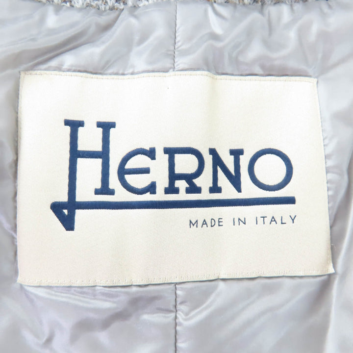 美品☆Herno ヘルノ 2020年製 GC0294D ウール コットン 中綿入りレイヤードデザイン チェスターコート グレー系 40 イタリア製 正規品
