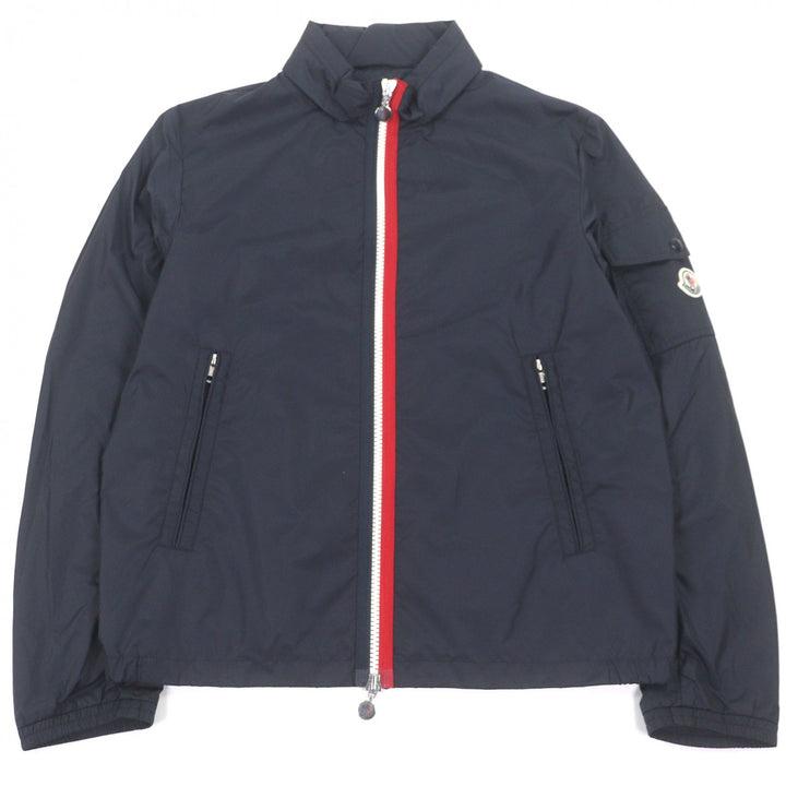 極美品□MONCLER モンクレール KERALLE GIUBBOTTO ロゴワッペン フード入り トリコロール ナイロンジャケット 紺 4 ルーマニア製 正規品