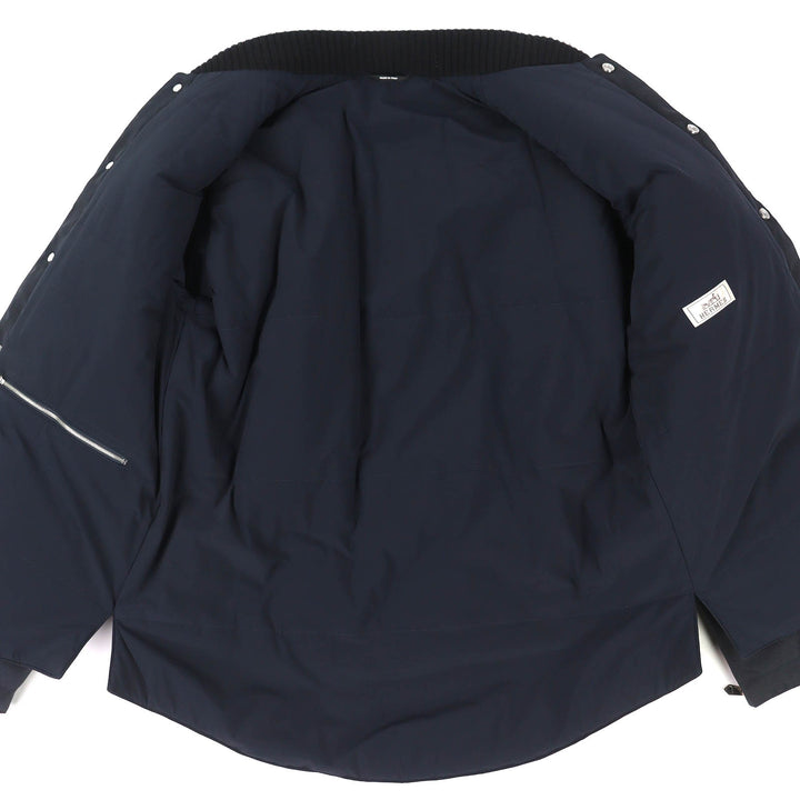 未使用品△HERMES エルメス 24AW 462780HI セリエボタン 中綿 ブルゾン ジャケット ネイビー 44 ハンガー・ガーメント付き 正規品 メンズ