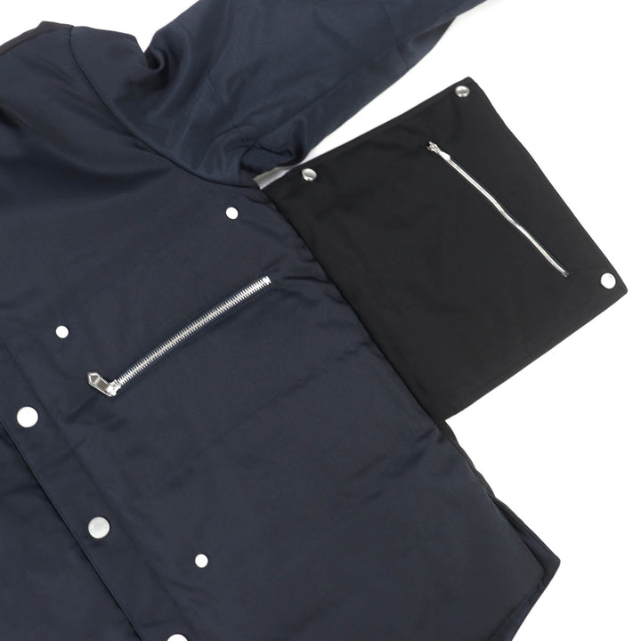未使用品△HERMES エルメス 24AW 462780HI セリエボタン 中綿 ブルゾン ジャケット ネイビー 44 ハンガー・ガーメント付き 正規品 メンズ
