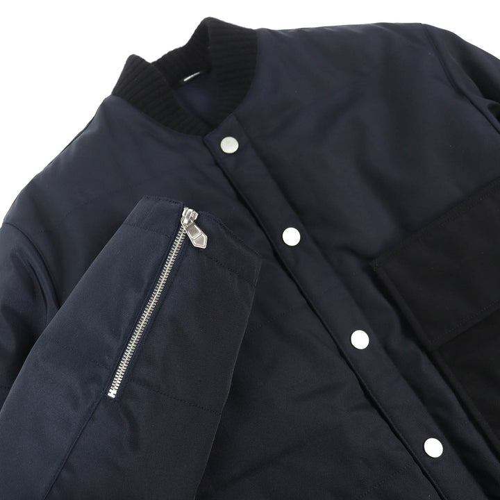 未使用品△HERMES エルメス 24AW 462780HI セリエボタン 中綿 ブルゾン ジャケット ネイビー 44 ハンガー・ガーメント付き 正規品 メンズ