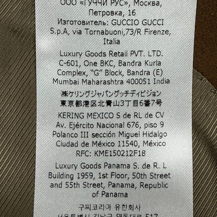 極美品▼GUCCI グッチ 774538 ロゴ入りボタン スムース シングル チェスターコート ブラウン 48 イタリア製 正規品 メンズ