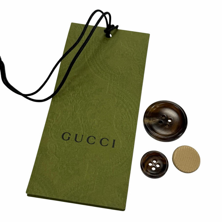極美品▼GUCCI グッチ 774538 ロゴ入りボタン スムース シングル チェスターコート ブラウン 48 イタリア製 正規品 メンズ
