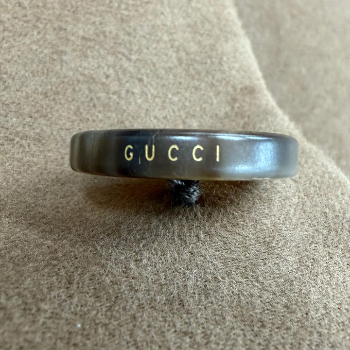 極美品▼GUCCI グッチ 774538 ロゴ入りボタン スムース シングル チェスターコート ブラウン 48 イタリア製 正規品 メンズ