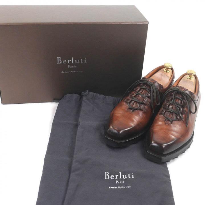良品□Berluti ベルルッティ パティーヌレザー オルガ期 ニューウルティマ ドレスシューズ ブラウン 7 箱付き イタリア製 メンズ