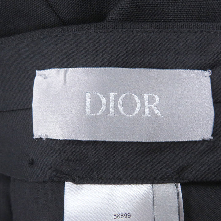 未使用品□DIOR ディオール オム 013C120A4441 ウール モヘア センタープレス スラックス トラウザーズ 黒 46 イタリア製 正規品 メンズ