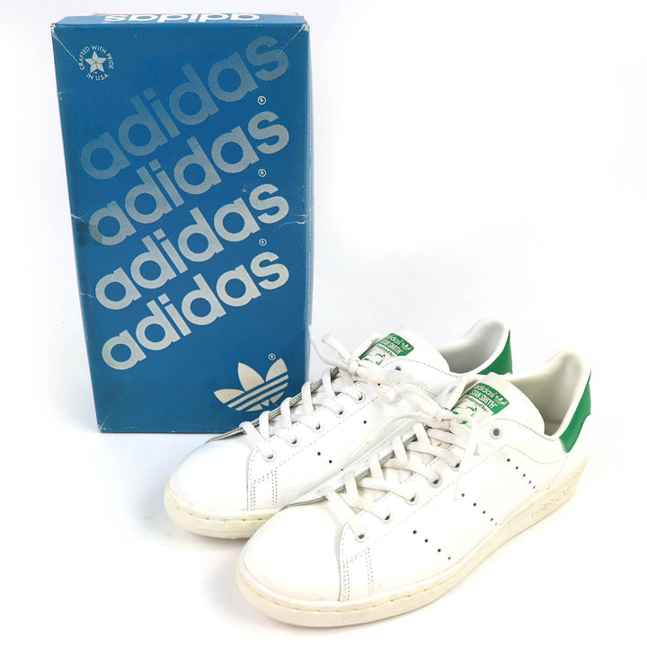 極美品△adidas アディダス ヴィンテージ AF1028 スタンスミス 80s ローカットスニーカー デッドストック ホワイト グリーン 7.5 USA製