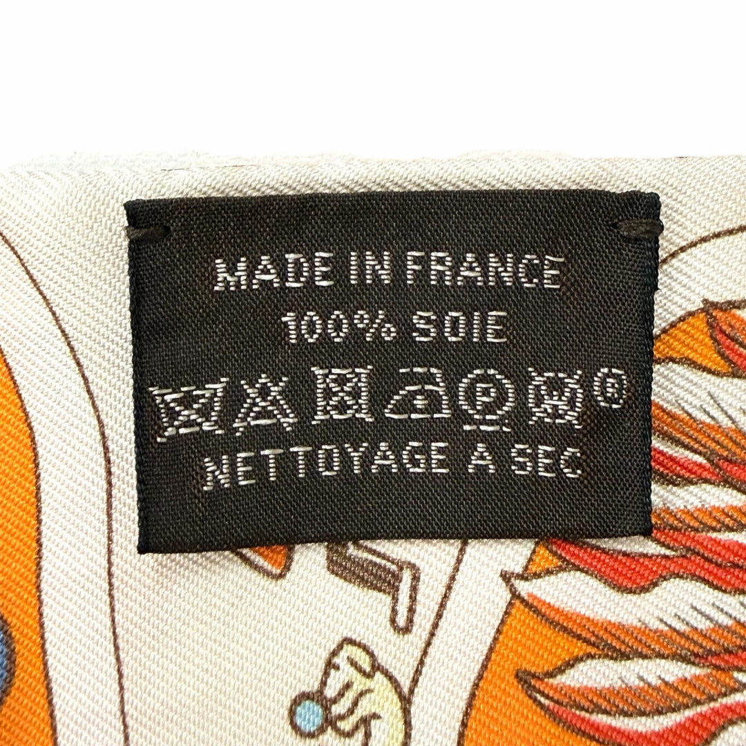 極美品◇HERMES エルメス ツイリー Exposition Universelle 万博博覧会 シルク100％ スカーフ オレンジ マルチ フランス製 レディース
