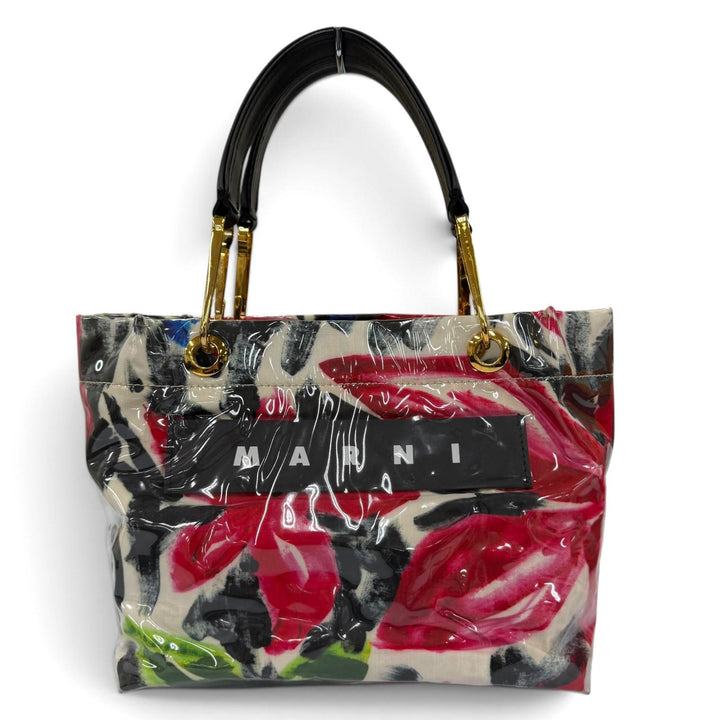 美品☆MARNI マルニ BMMP0013Q1P3425 レザー使い GLOSSY GRIP ALMA ハンドバッグ マルチカラー イタリア製 レディース 保存袋付き