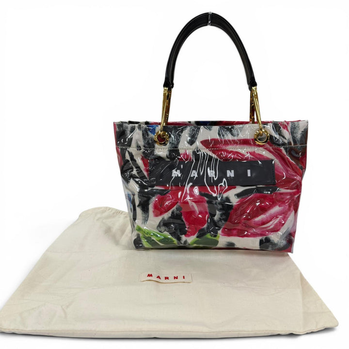 美品☆MARNI マルニ BMMP0013Q1P3425 レザー使い GLOSSY GRIP ALMA ハンドバッグ マルチカラー イタリア製 レディース 保存袋付き