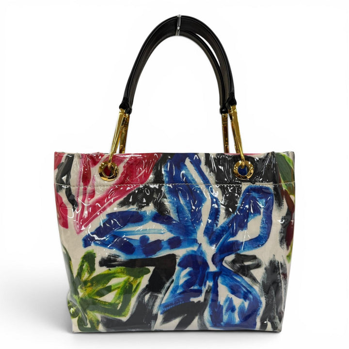 美品☆MARNI マルニ BMMP0013Q1P3425 レザー使い GLOSSY GRIP ALMA ハンドバッグ マルチカラー イタリア製 レディース 保存袋付き