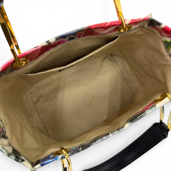 美品☆MARNI マルニ BMMP0013Q1P3425 レザー使い GLOSSY GRIP ALMA ハンドバッグ マルチカラー イタリア製 レディース 保存袋付き