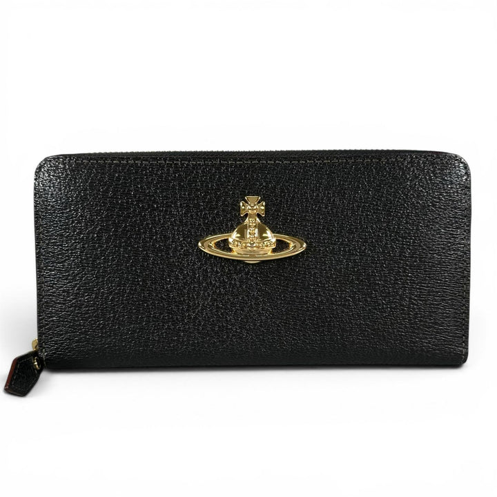 未使用品▲Vivienne Westwood ヴィヴィアンウエストウッド 3118C9A1 ビッグオーブ レザーウォレット 長財布 ブラック レディース 箱付き