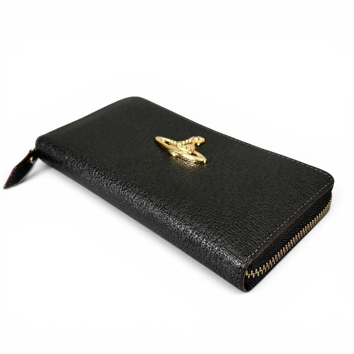 未使用品▲Vivienne Westwood ヴィヴィアンウエストウッド 3118C9A1 ビッグオーブ レザーウォレット 長財布 ブラック レディース 箱付き