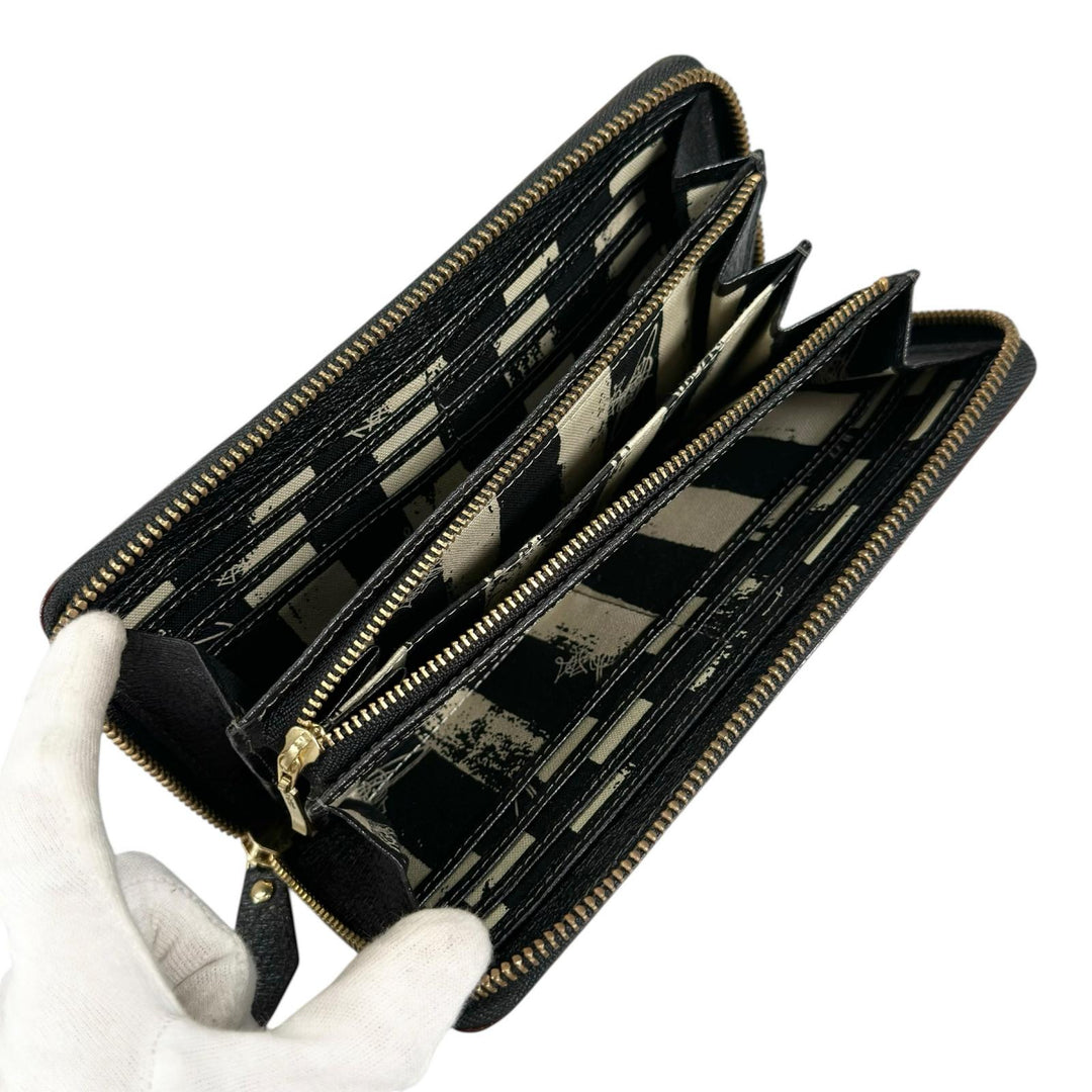 未使用品▲Vivienne Westwood ヴィヴィアンウエストウッド 3118C9A1 ビッグオーブ レザーウォレット 長財布 ブラック レディース 箱付き