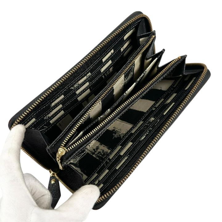 未使用品▲Vivienne Westwood ヴィヴィアンウエストウッド 3118C9A1 ビッグオーブ レザーウォレット 長財布 ブラック レディース 箱付き