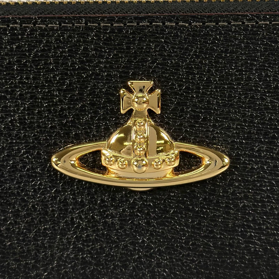 未使用品▲Vivienne Westwood ヴィヴィアンウエストウッド 3118C9A1 ビッグオーブ レザーウォレット 長財布 ブラック レディース 箱付き