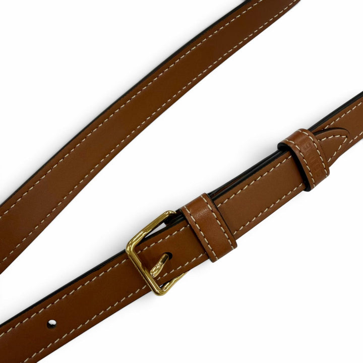 美品☆CELINE セリーヌ 19150 ミディアム フォルコ トリオンフキャンバス ショルダーバッグ タン ブラウン イタリア製 保存袋付き