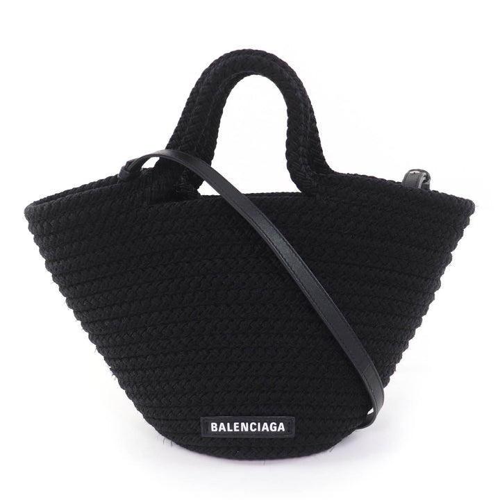 良品☆BALENCIAGA バレンシアガ 695612 イビザ スモール レザー使い 2WAY ハンドバッグ ショルダーバッグ ブラック 伊製 レディース