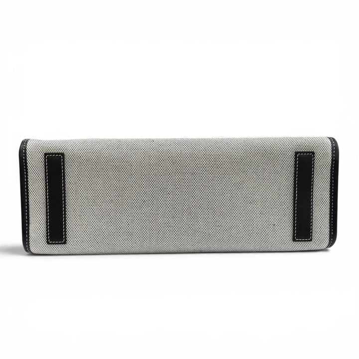 未使用品★BURBERRY バーバリー 8044137 フレヤトート ブラック ロゴデザイン レザー使い キャンバス トートバッグ 保存袋付