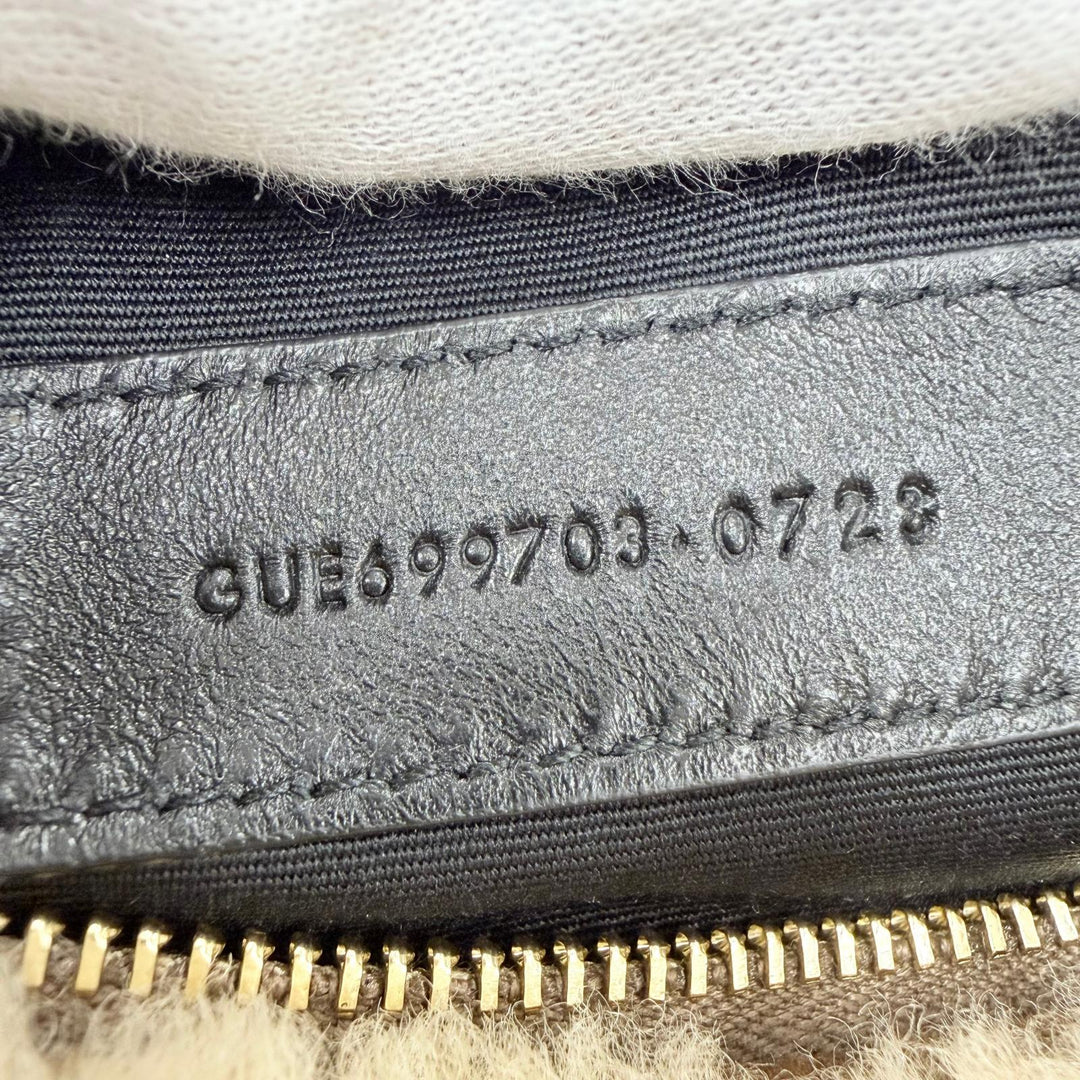 未使用品☆SAINT LAURENT PARIS サンローランパリ 699703 サド ムートン レザー使い YSL チェーンショルダー チューブバッグ ベージュ