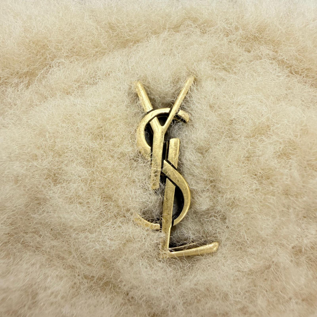 未使用品☆SAINT LAURENT PARIS サンローランパリ 699703 サド ムートン レザー使い YSL チェーンショルダー チューブバッグ ベージュ