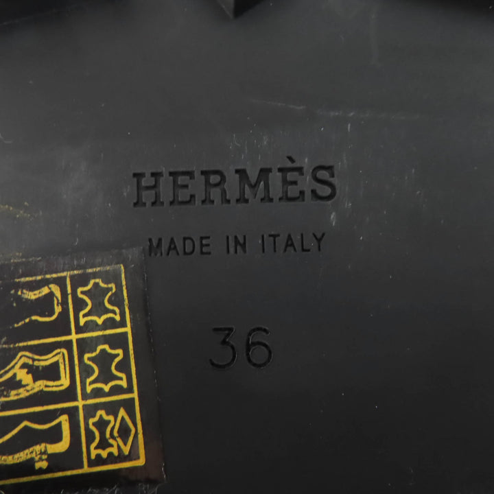 美品☆HERMES エルメス モカシン フォーブル コンスタンス シルバー金具 H金具 レザー ローファー ブラック 36 イタリア製 レディース