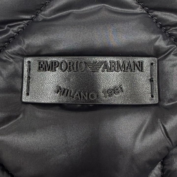 極美品◇EMPORIO ARMANI エンポリオ アルマーニ ポーチ付き ロゴショルダー キルティング レザーハンドル 2WAY ショルダー トートバッグ