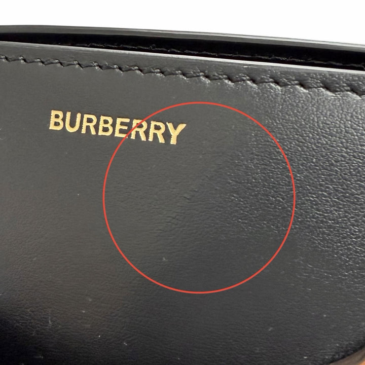 美品△BURBERRY バーバリー 8021279 ベルトバッグ スモール SM 2WAY レザー トートバッグ ショルダーバッグ ブラック ブラウン 保存袋付