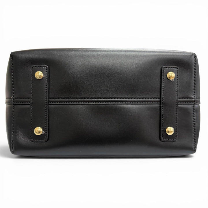 美品△BURBERRY バーバリー 8021279 ベルトバッグ スモール SM 2WAY レザー トートバッグ ショルダーバッグ ブラック ブラウン 保存袋付