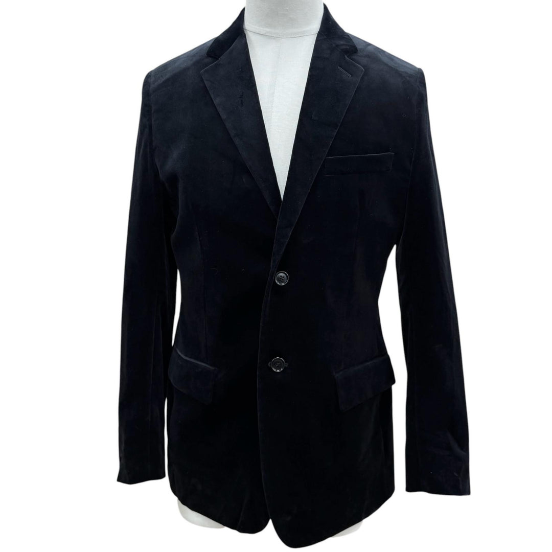 極美品▼DIOR ディオール オム 923C216A4542 ベロア ロゴ入ボタン シングルジャケット テーラード ブラック 48 イタリア製 正規品 メンズ