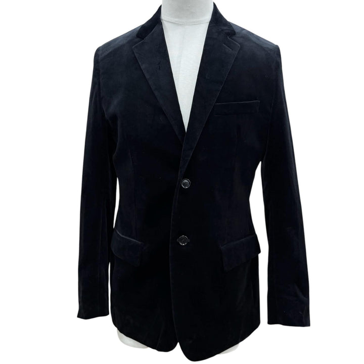 極美品▼DIOR ディオール オム 923C216A4542 ベロア ロゴ入ボタン シングルジャケット テーラード ブラック 48 イタリア製 正規品 メンズ