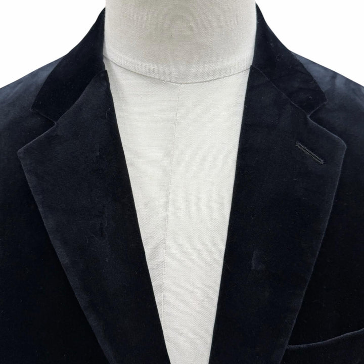 極美品▼DIOR ディオール オム 923C216A4542 ベロア ロゴ入ボタン シングルジャケット テーラード ブラック 48 イタリア製 正規品 メンズ