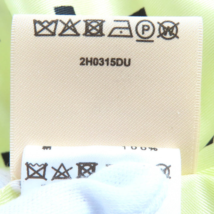 未使用品△HERMES エルメス 22AW 2H0315DU HARNAIS DE COUR シルク100% ツイルレーヌ スカート イエローグリーン系 ブラック 36 正規品