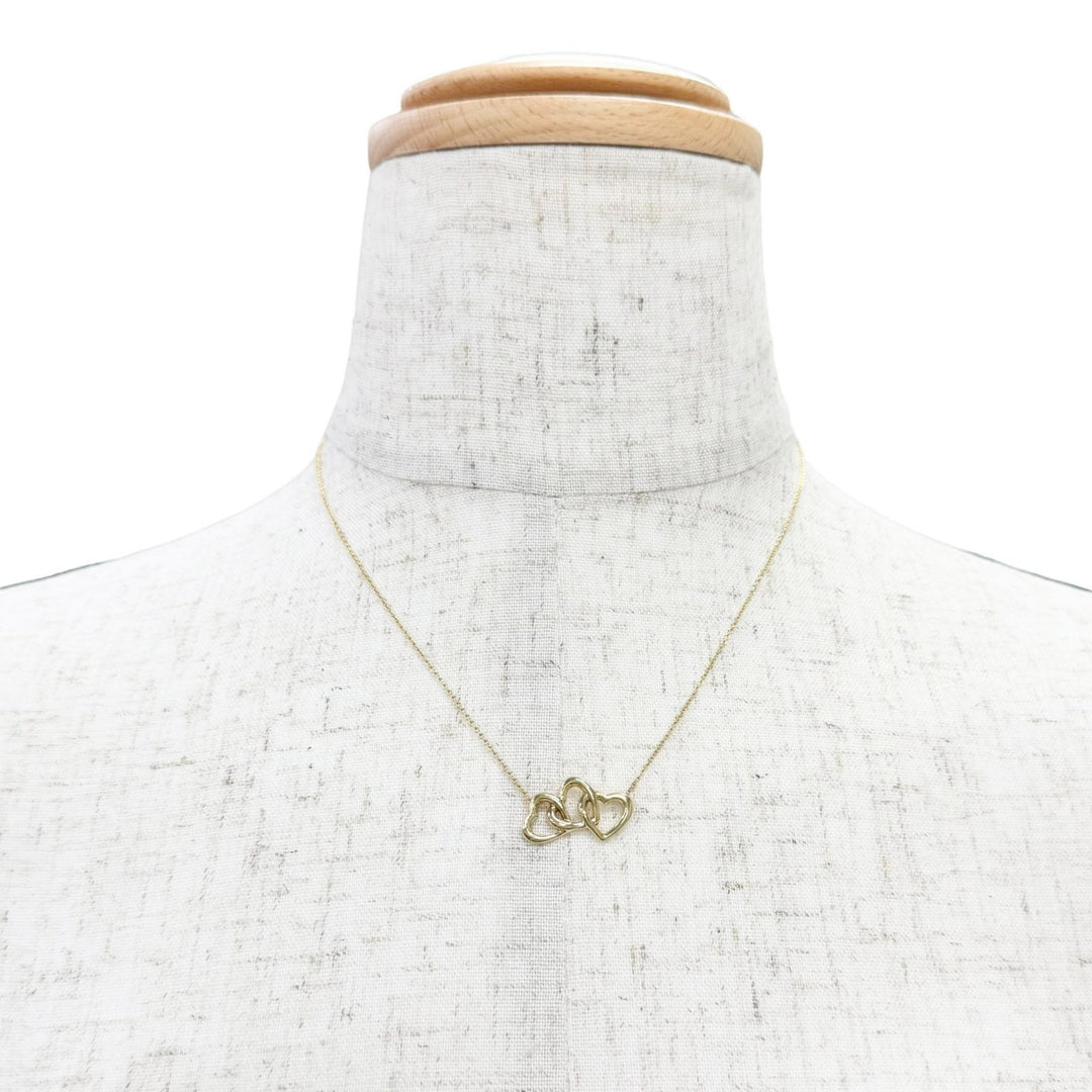 極美品△TIFFANY&amp;Co. ティファニー トリプルハート ネックレス ペンダント 750(YG) K18(YG) イエローゴールド 重量3.78g レディース
