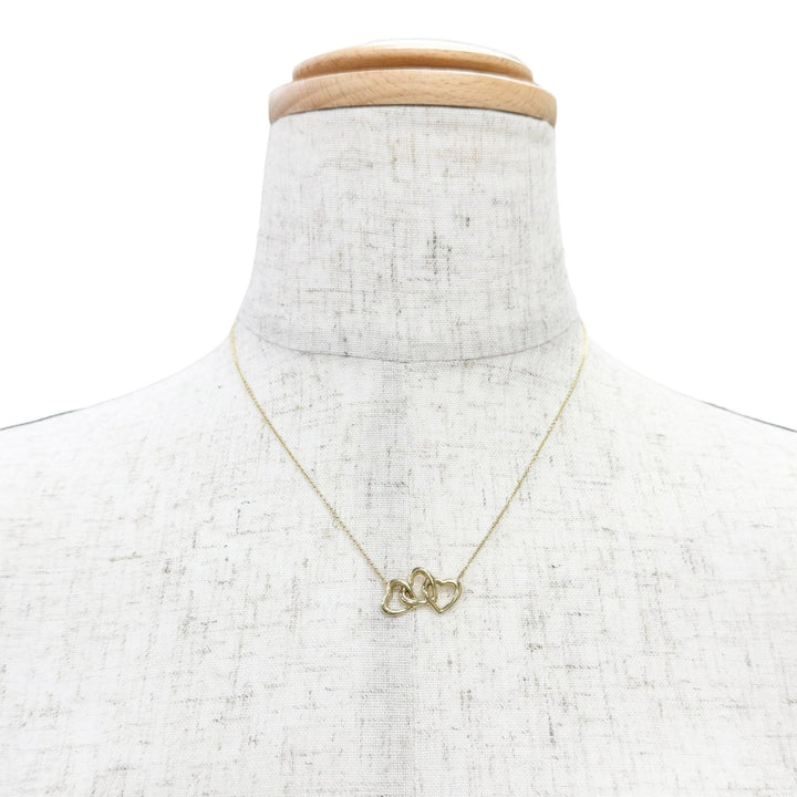 極美品△TIFFANY&amp;Co. ティファニー トリプルハート ネックレス ペンダント 750(YG) K18(YG) イエローゴールド 重量3.78g レディース