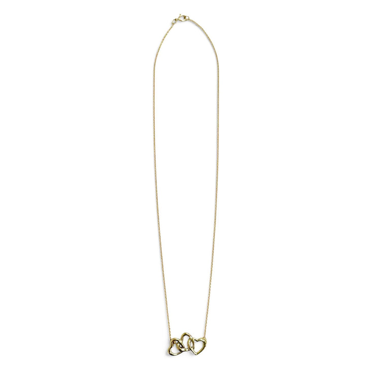 極美品△TIFFANY&amp;Co. ティファニー トリプルハート ネックレス ペンダント 750(YG) K18(YG) イエローゴールド 重量3.78g レディース