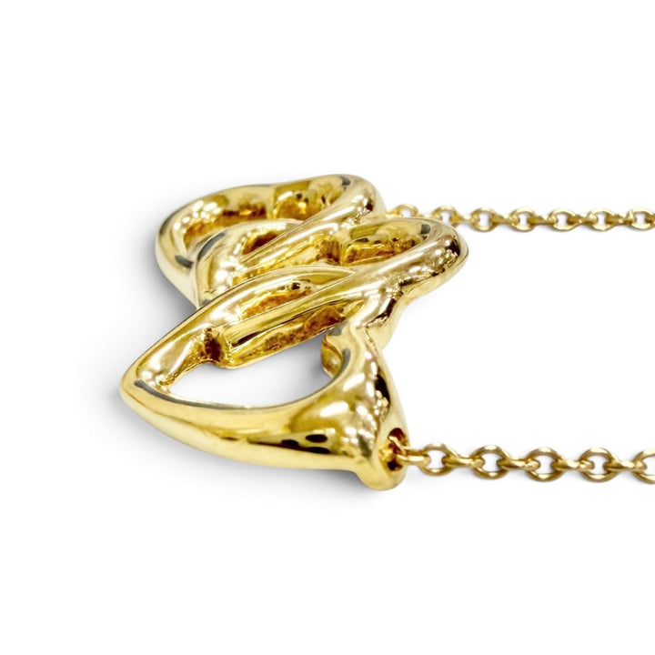 極美品△TIFFANY&amp;Co. ティファニー トリプルハート ネックレス ペンダント 750(YG) K18(YG) イエローゴールド 重量3.78g レディース