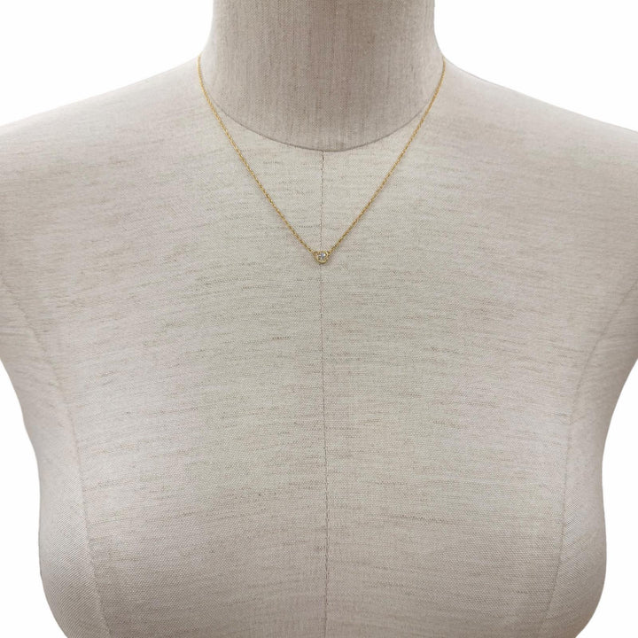 美品◇TIFFANY&amp;Co. ティファニー バイザヤード エルサペレッティ 750 YG 1P ダイヤ約0.12ct 枠直径約4.73mm ネックレス 重量1.94g 箱付き