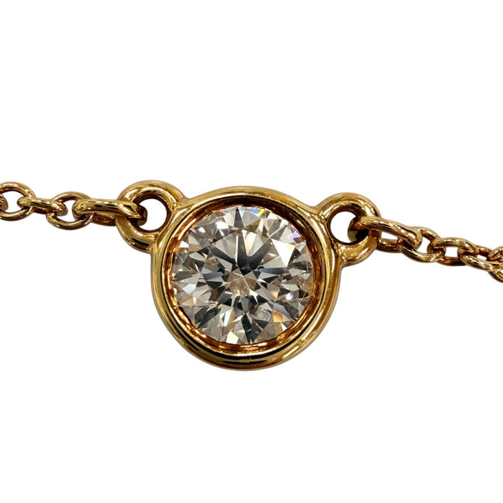 美品◇TIFFANY&amp;Co. ティファニー バイザヤード エルサペレッティ 750 YG 1P ダイヤ約0.12ct 枠直径約4.73mm ネックレス 重量1.94g 箱付き