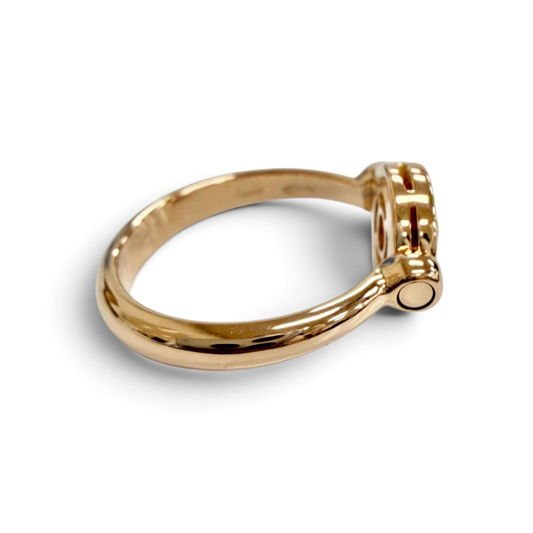 極美品△BVLGARI ブルガリ ブルガリブルガリ フリップ リング 指輪 1Pダイヤモンド 750(PG) ピンクゴールド 56 （JP16号） 重量5.94g