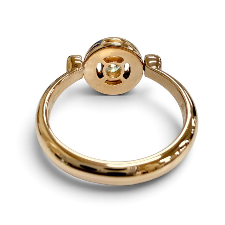 極美品△BVLGARI ブルガリ ブルガリブルガリ フリップ リング 指輪 1Pダイヤモンド 750(PG) ピンクゴールド 56 （JP16号） 重量5.94g
