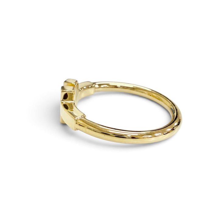 極美品△TIFFANY&amp;Co. ティファニー Tワイヤー リング 指輪 AU750(YG) イエローゴールド JP9号 重量3.11g 2018年5月購入 箱・保存袋付き