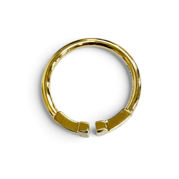 極美品△TIFFANY&amp;Co. ティファニー Tワイヤー リング 指輪 AU750(YG) イエローゴールド JP9号 重量3.11g 2018年5月購入 箱・保存袋付き