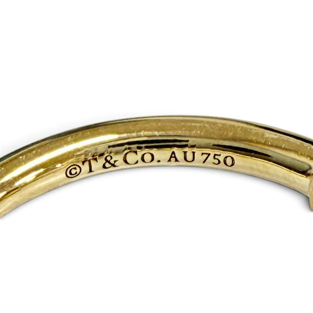 極美品△TIFFANY&amp;Co. ティファニー Tワイヤー リング 指輪 AU750(YG) イエローゴールド JP9号 重量3.11g 2018年5月購入 箱・保存袋付き