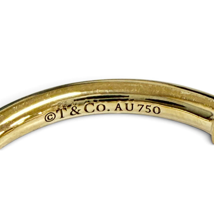 極美品△TIFFANY&amp;Co. ティファニー Tワイヤー リング 指輪 AU750(YG) イエローゴールド JP9号 重量3.11g 2018年5月購入 箱・保存袋付き